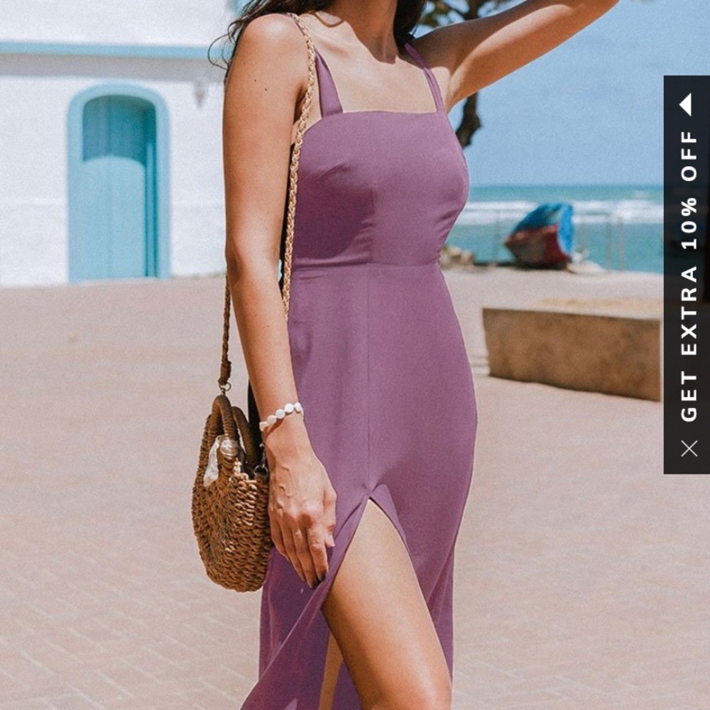 Cupshe Shangrila Solids Tie Midi Dress